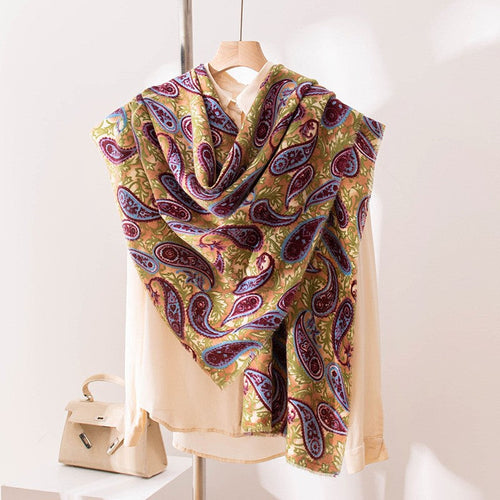 Amara Paisley Cashmere-Feel Scarf