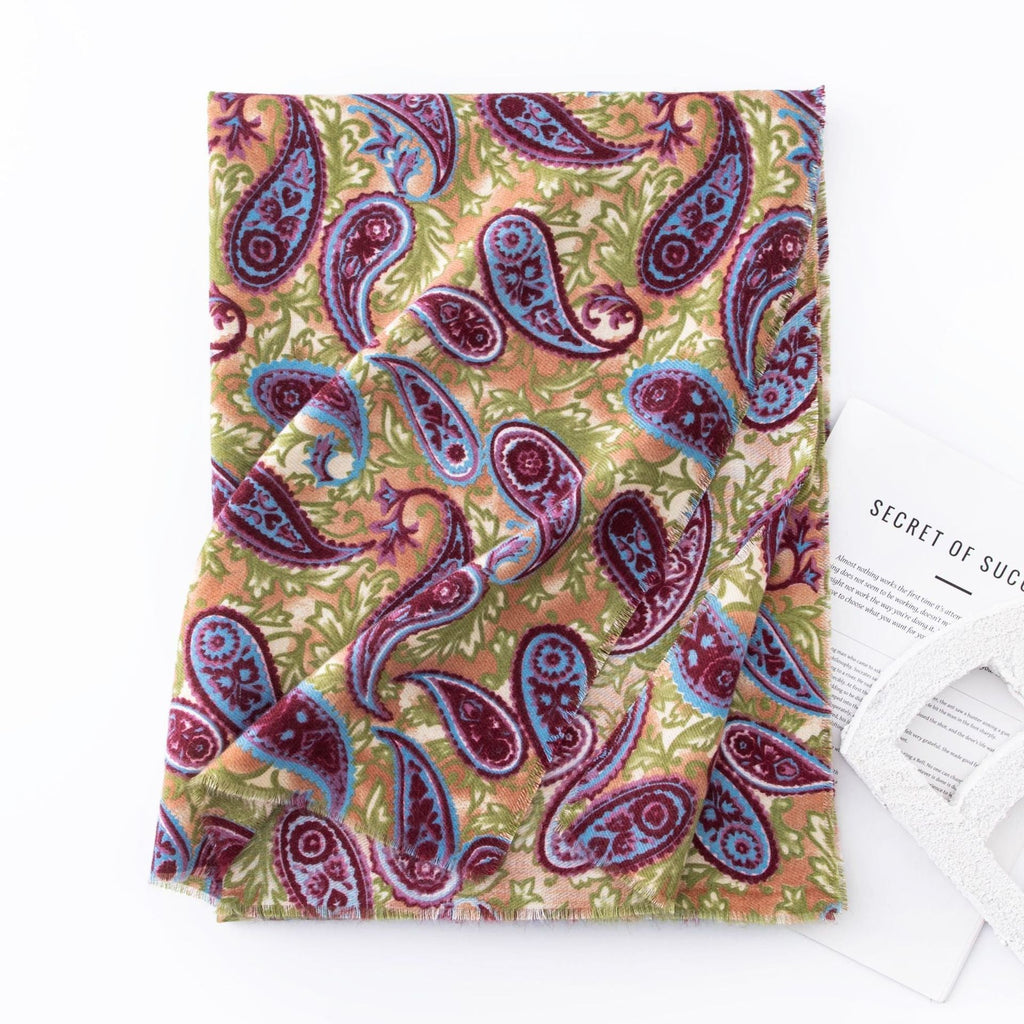 Amara Paisley Cashmere-Feel Scarf