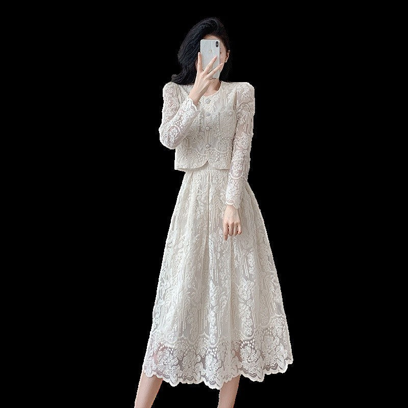 Aureline Embroidered Lace Suit Set