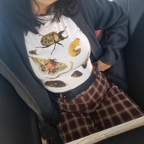 Calla Insect Print Crop Tee