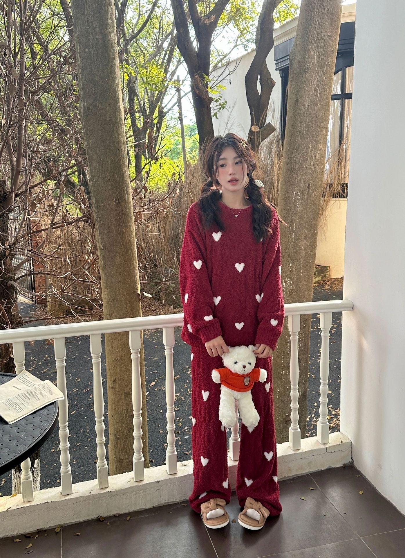 Celina Heart Velvet Lounge Set