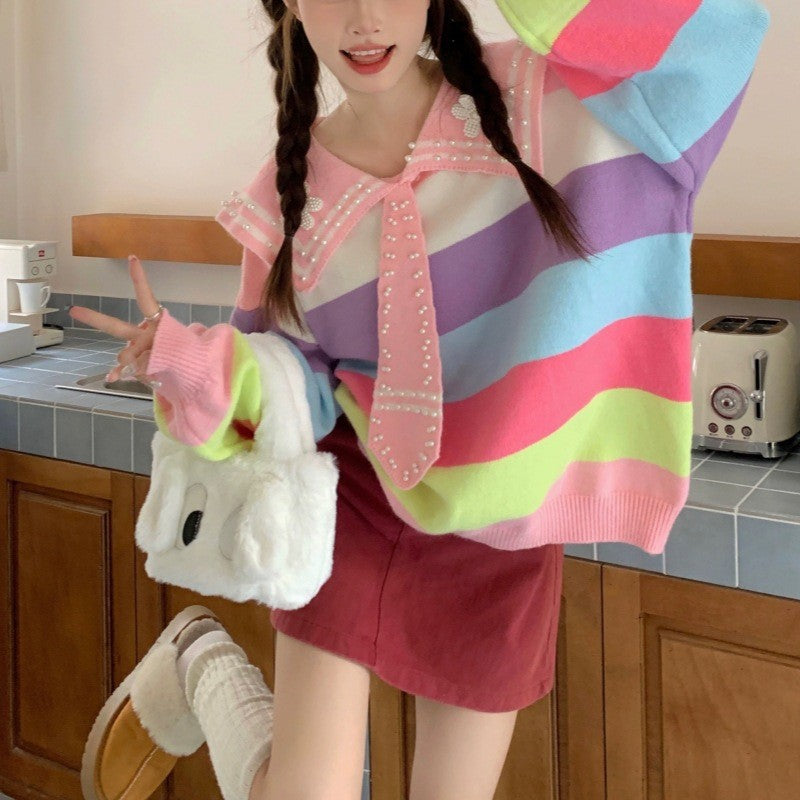 Clarette Sailor Beaded Pullover