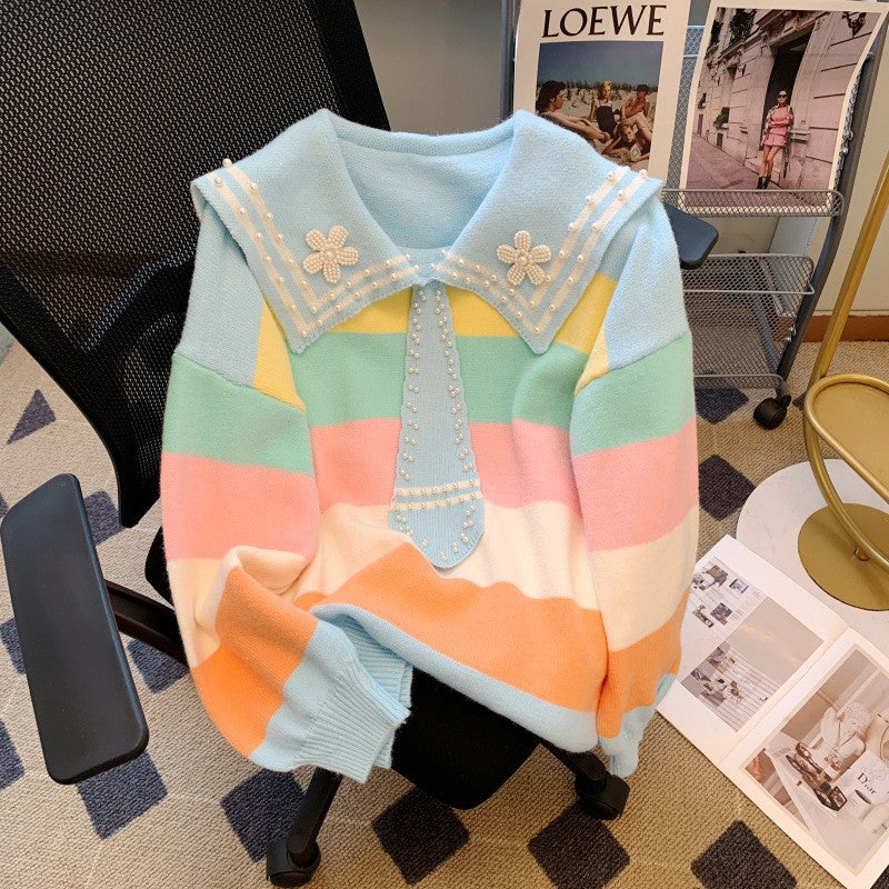 Clarette Sailor Beaded Pullover