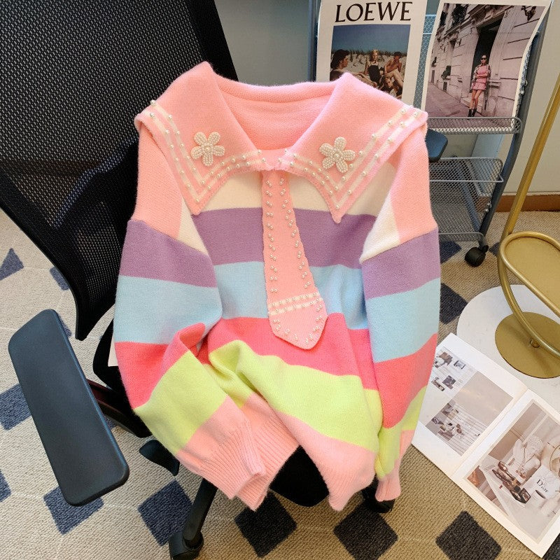 Clarette Sailor Beaded Pullover