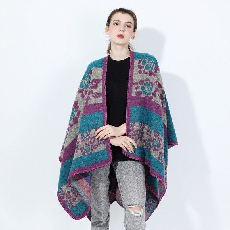 Elowen Jacquard Split Shawl