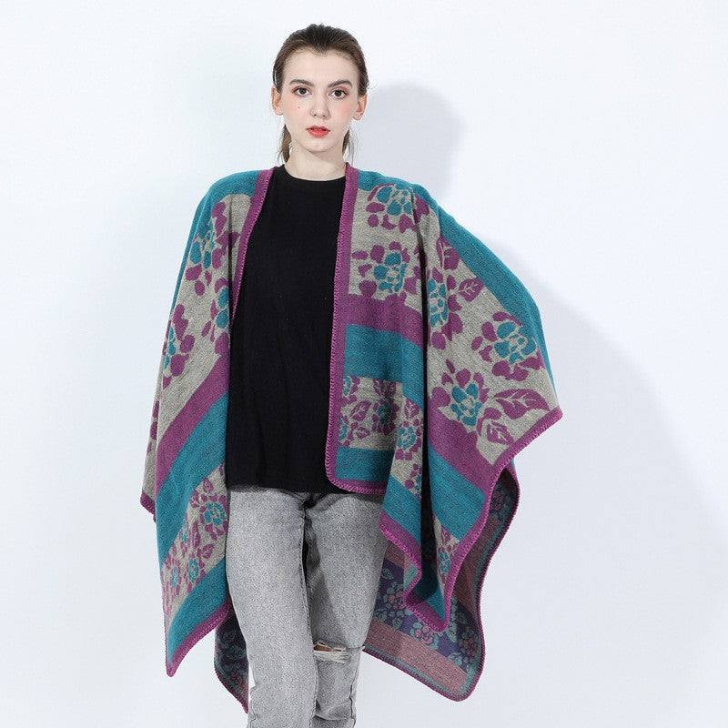 Elowen Jacquard Split Shawl