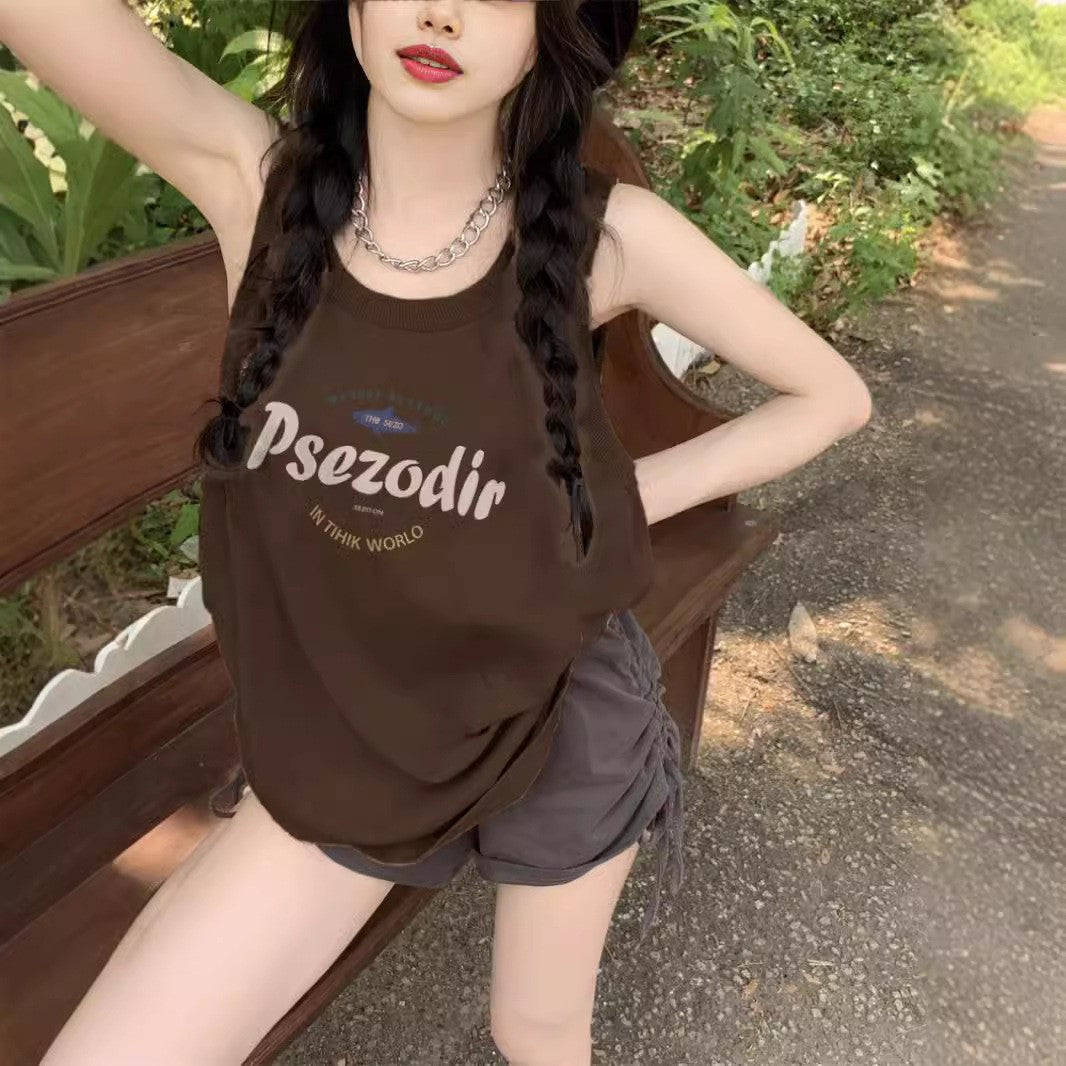 Freya Retro Letter Tank