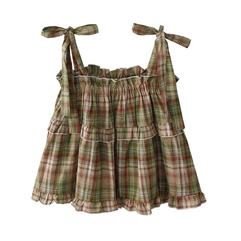 Liora Plaid Bow Camisole