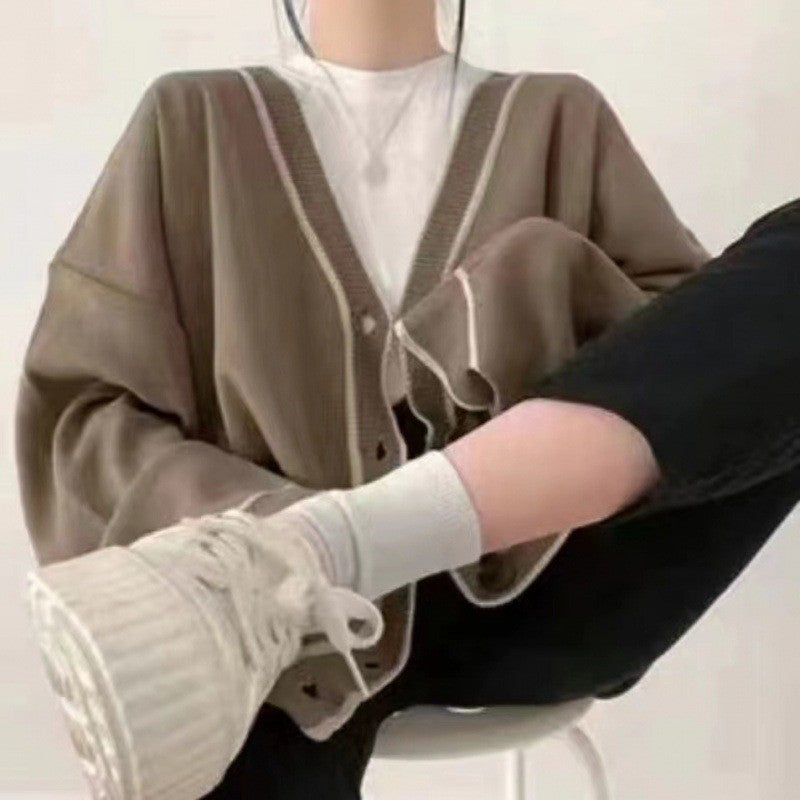 Maelis Two-Tone Knit Cardigan