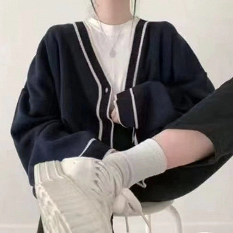 Maelis Two-Tone Knit Cardigan