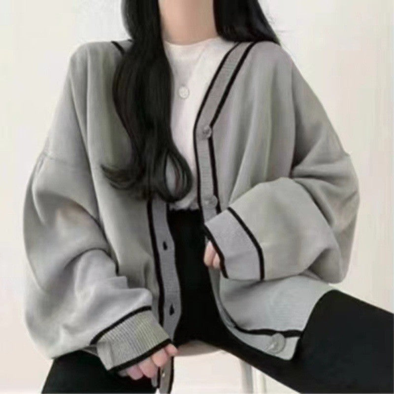 Maelis Two-Tone Knit Cardigan