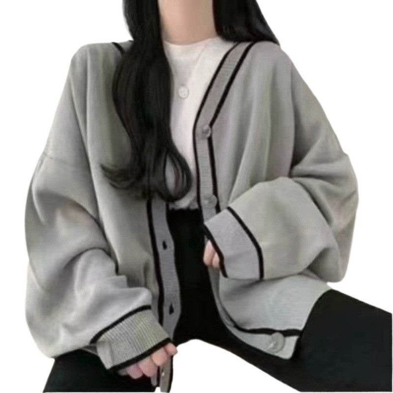 Maelis Two-Tone Knit Cardigan