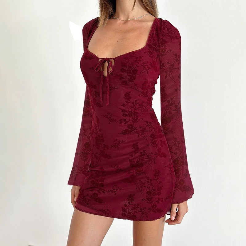 Marcele Rouge Tie Dress