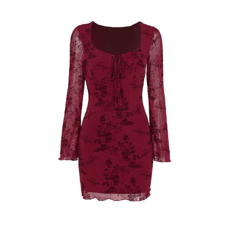 Marcele Rouge Tie Dress