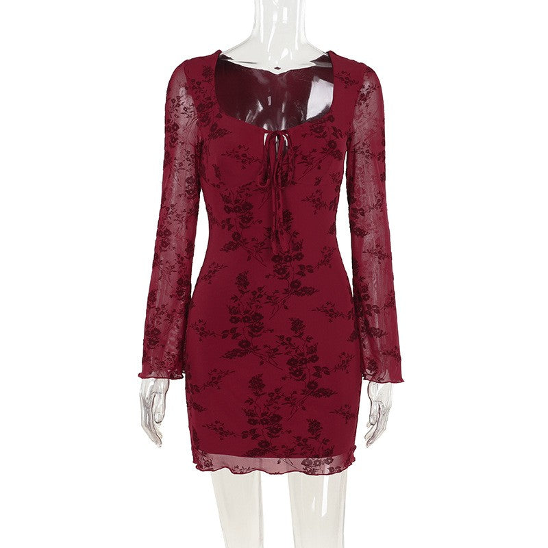 Marcele Rouge Tie Dress