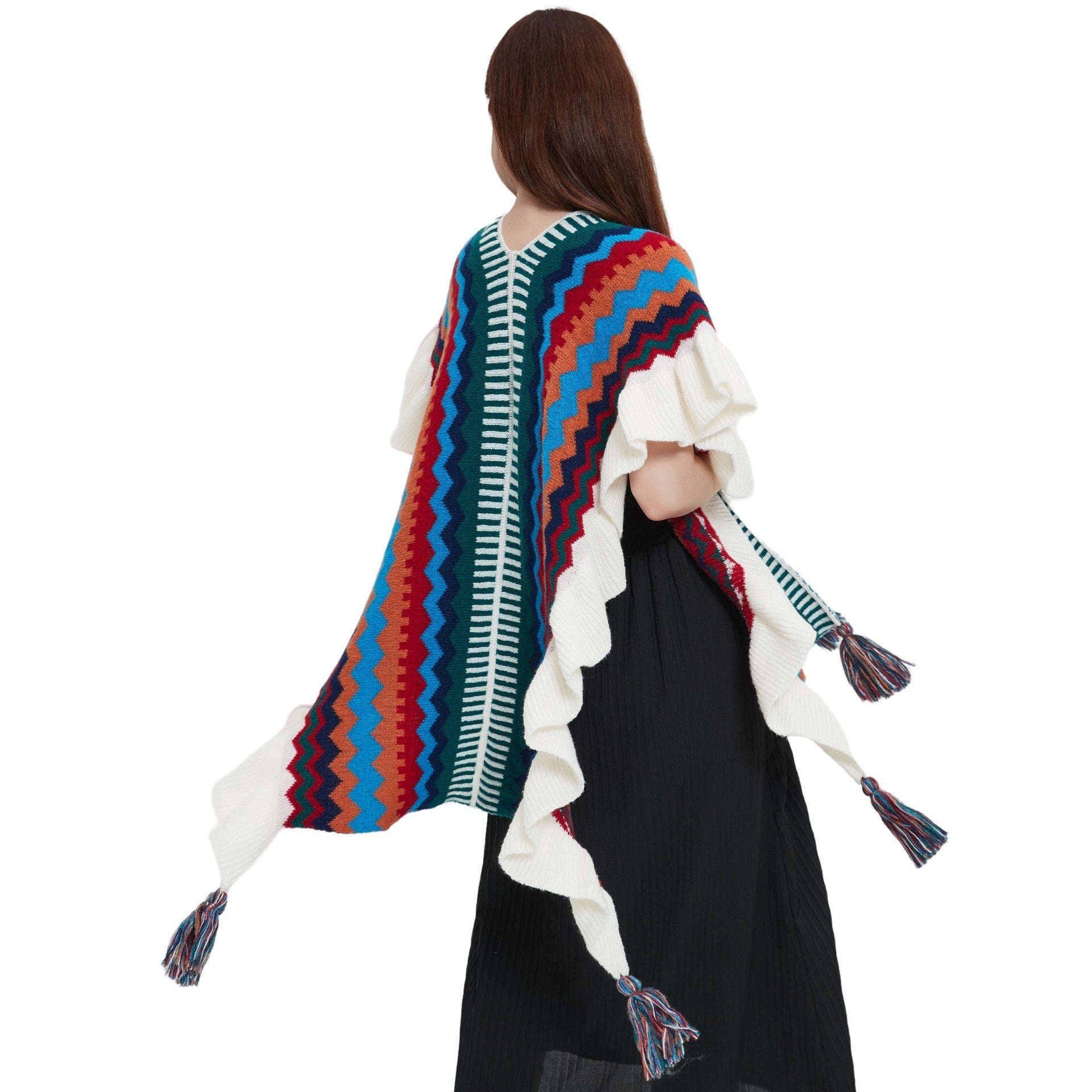 Neria Tassel Knit Shawl