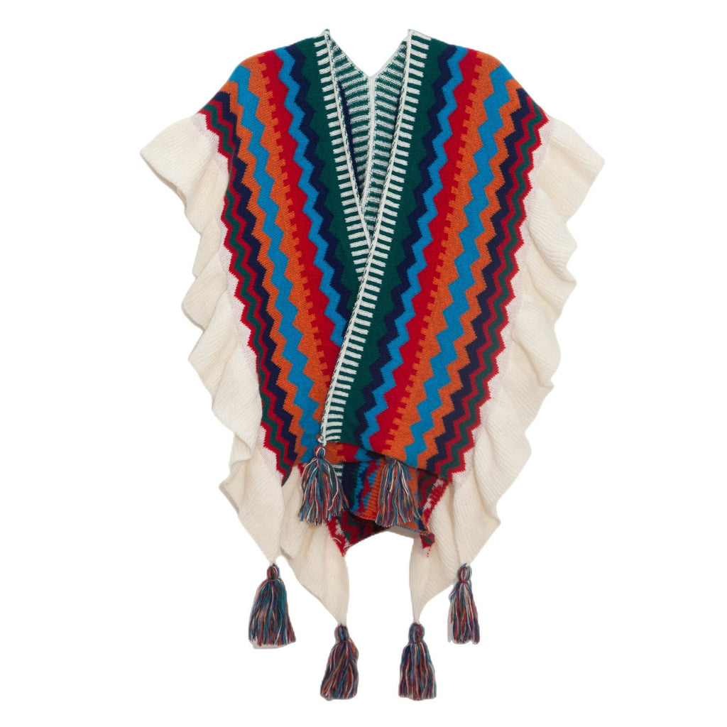 Neria Tassel Knit Shawl