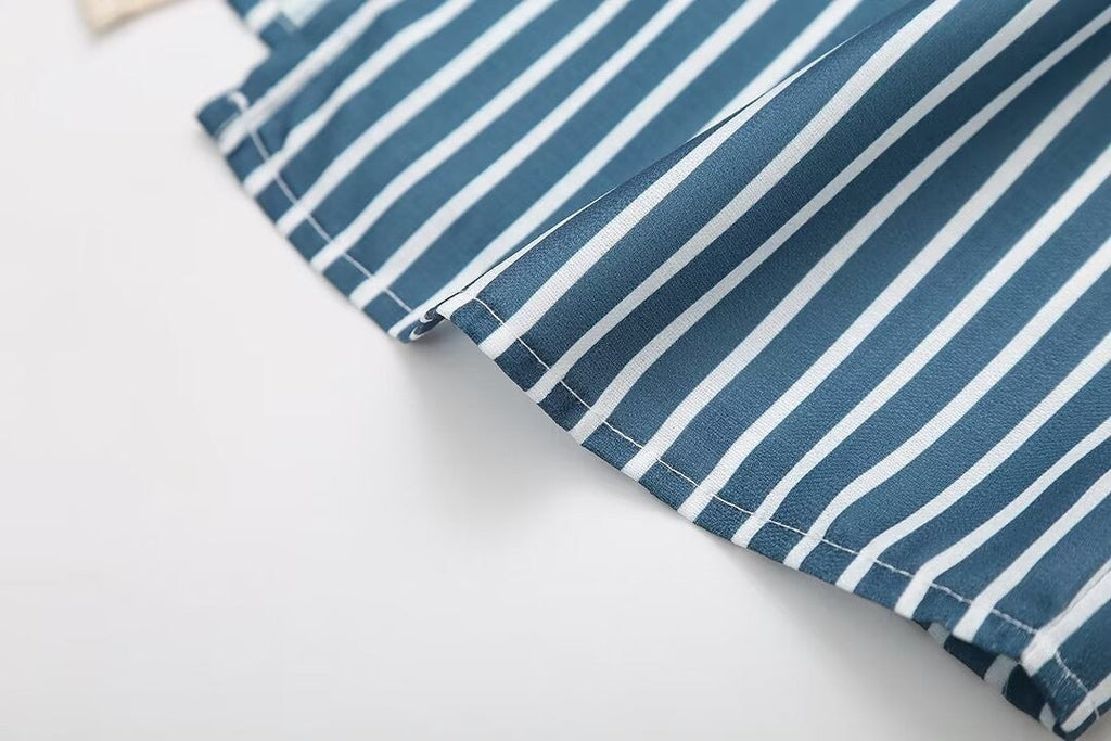 Selene Striped Bow Tie Top