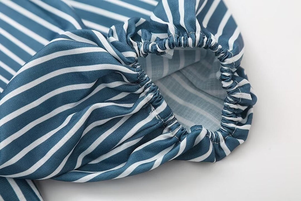 Selene Striped Bow Tie Top