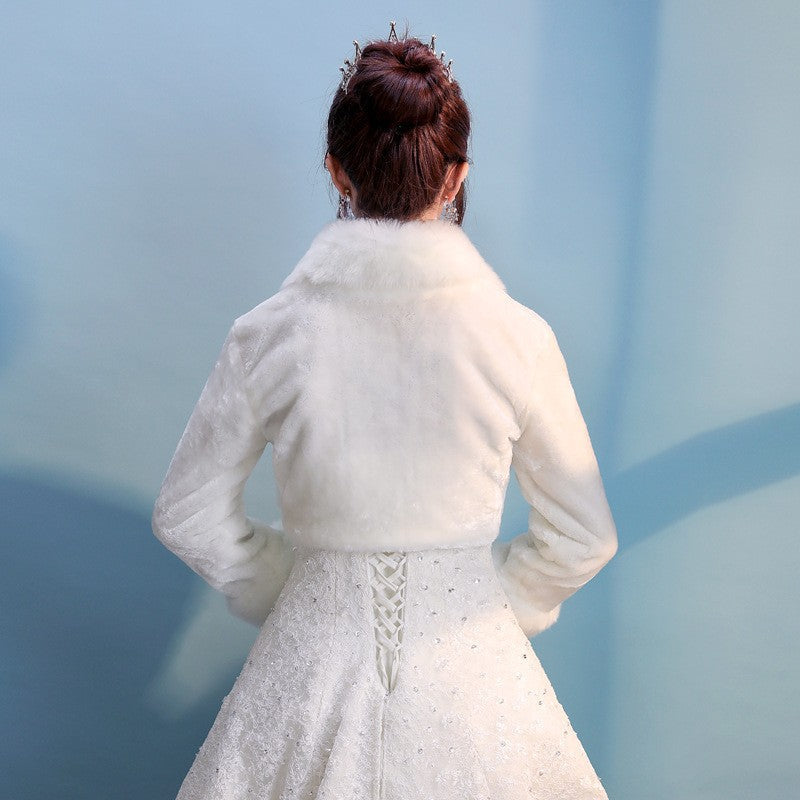 Seraphine Fur Collar Knit Shawl