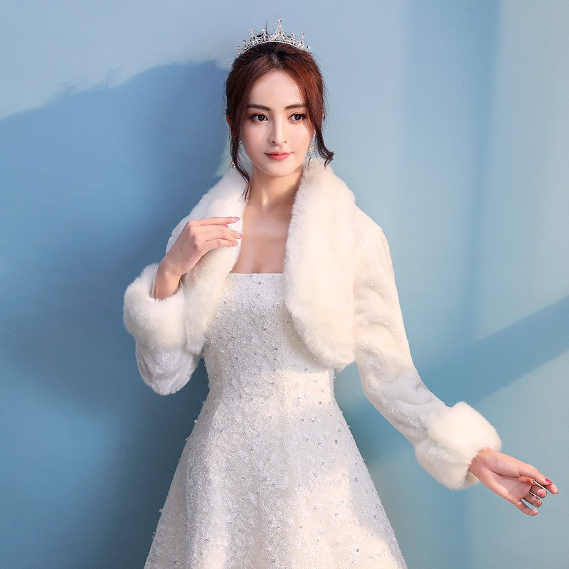 Seraphine Fur Collar Knit Shawl