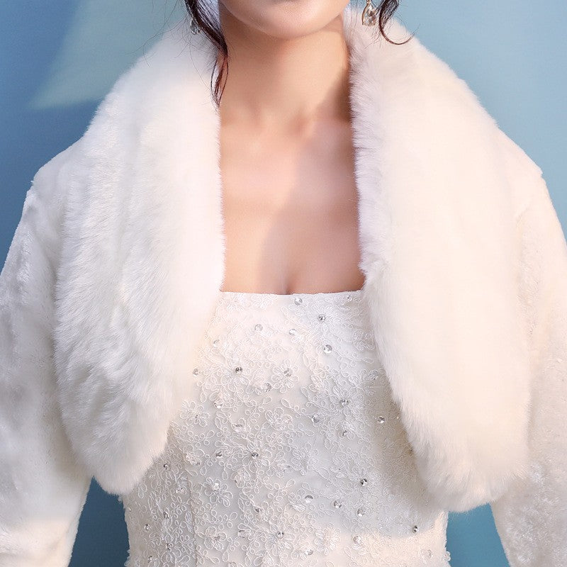 Seraphine Fur Collar Knit Shawl