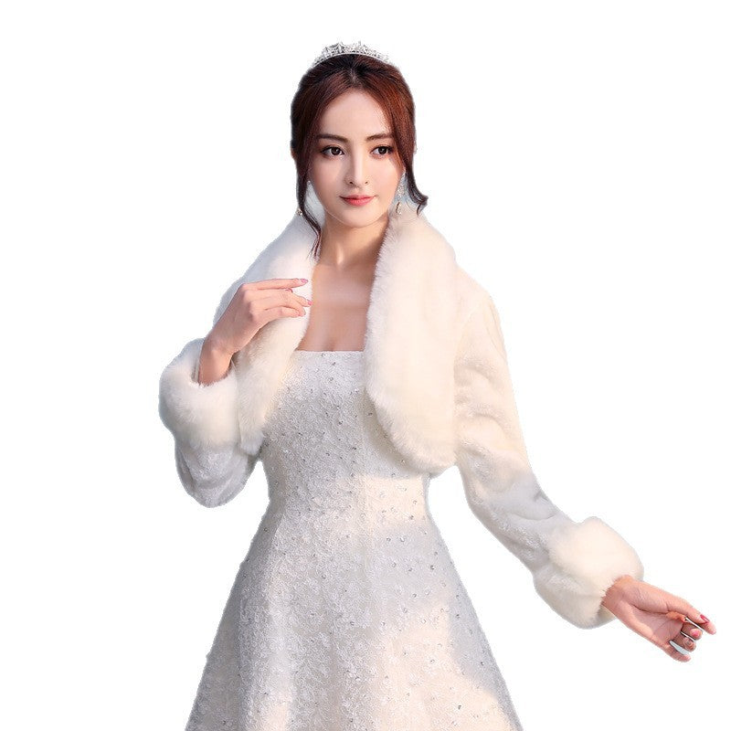 Seraphine Fur Collar Knit Shawl