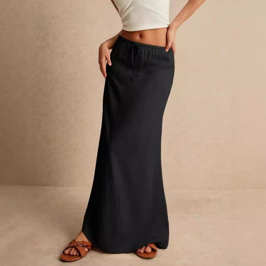 Syrine Belted Midi Pencil Skirt