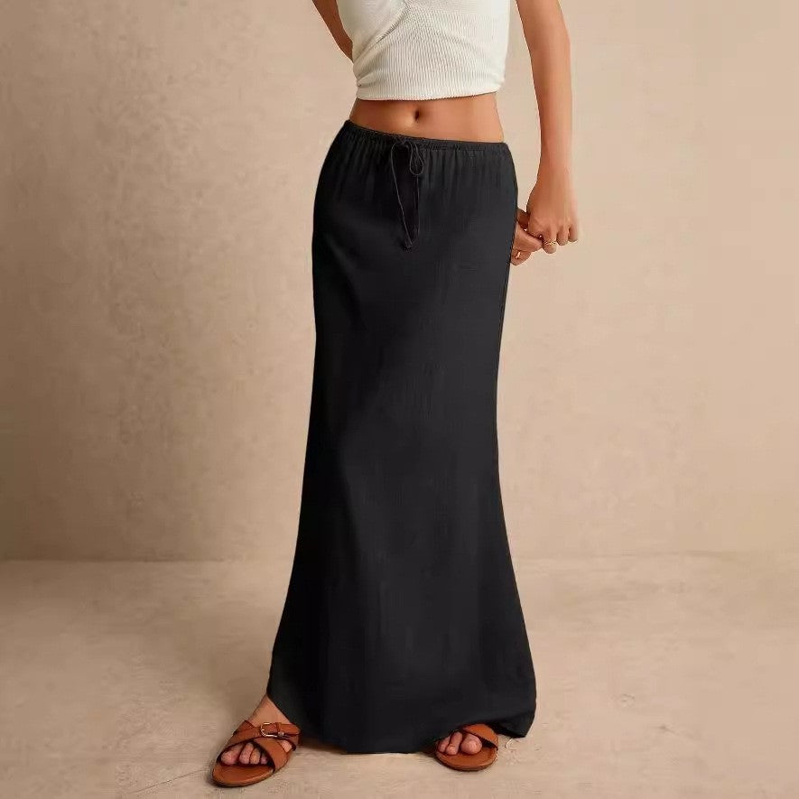 Syrine Belted Midi Pencil Skirt